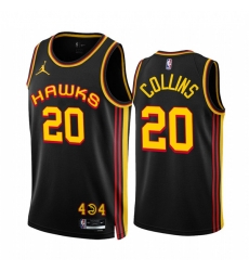 Men's Atlanta Hawks #20 John Collins 2022-23 Black Statement Edition Stitched Jersey Men's Atlanta Hawks #20 John Collins 2022-23 Black Statement Edition Stitched Jersey