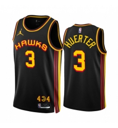 Men's Atlanta Hawks #3 Kevin Huerter 2022-23 Black Statement Edition Stitched Jersey Men's Atlanta Hawks #3 Kevin Huerter 2022-23 Black Statement Edition Stitched Jersey