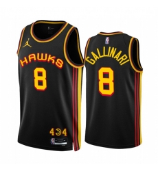 Men's Atlanta Hawks #8 Danilo Gallinari 2022-23 Black Statement Edition Stitched Jersey Men's Atlanta Hawks #8 Danilo Gallinari 2022-23 Black Statement Edition Stitched Jersey