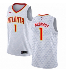 Mens Nike Atlanta Hawks 1 Tracy Mcgrady Authentic White NBA Jersey Association Edition Mens Nike Atlanta Hawks 1 Tracy Mcgrady Authentic White NBA Jersey Association Edition
