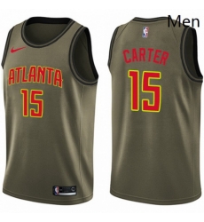 Mens Nike Atlanta Hawks 15 Vince Carter Swingman Green Salute to Service NBA Jersey Mens Nike Atlanta Hawks 15 Vince Carter Swingman Green Salute to Service NBA Jersey