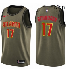 Mens Nike Atlanta Hawks 17 Dennis Schroder Swingman Green Salute to Service NBA Jersey Mens Nike Atlanta Hawks 17 Dennis Schroder Swingman Green Salute to Service NBA Jersey