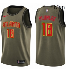 Mens Nike Atlanta Hawks 18 Miles Plumlee Swingman Green Salute to Service NBA Jersey Mens Nike Atlanta Hawks 18 Miles Plumlee Swingman Green Salute to Service NBA Jersey