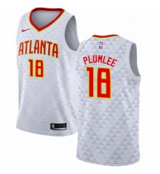 Mens Nike Atlanta Hawks 18 Miles Plumlee Swingman White NBA Jersey Association Edition Mens Nike Atlanta Hawks 18 Miles Plumlee Swingman White NBA Jersey Association Edition