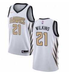 Mens Nike Atlanta Hawks 21 Dominique Wilkins Swingman White NBA Jersey City Edition Mens Nike Atlanta Hawks 21 Dominique Wilkins Swingman White NBA Jersey City Edition