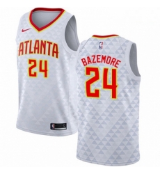 Mens Nike Atlanta Hawks 24 Kent Bazemore Swingman White NBA Jersey Association Edition Mens Nike Atlanta Hawks 24 Kent Bazemore Swingman White NBA Jersey Association Edition