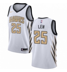 Mens Nike Atlanta Hawks 25 Alex Len Swingman White NBA Jersey City Edition Mens Nike Atlanta Hawks 25 Alex Len Swingman White NBA Jersey City Edition