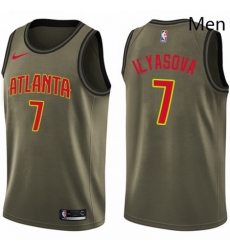 Mens Nike Atlanta Hawks 7 Ersan Ilyasova Swingman Green Salute to Service NBA Jersey Mens Nike Atlanta Hawks 7 Ersan Ilyasova Swingman Green Salute to Service NBA Jersey