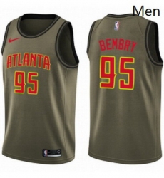 Mens Nike Atlanta Hawks 95 DeAndre Bembry Swingman Green Salute to Service NBA Jersey Mens Nike Atlanta Hawks 95 DeAndre Bembry Swingman Green Salute to Service NBA Jersey