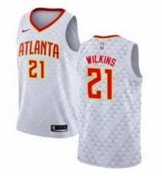 Youth Nike Atlanta Hawks 21 Dominique Wilkins Authentic White NBA Jersey Association Edition Youth Nike Atlanta Hawks 21 Dominique Wilkins Authentic White NBA Jersey Association Edition