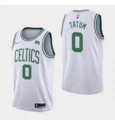 Men Boston Celtics 0 Jayson Tatum 75th Anniversary White Stitched Basketball Jersey Men Boston Celtics 0 Jayson Tatum 75th Anniversary White Stitched Basketball Jersey