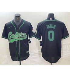Men Boston Celtics 0 Jayson Tatum Black Cool Base Stitched Baseball Jersey Men Boston Celtics 0 Jayson Tatum Black Cool Base Stitched Baseball Jersey