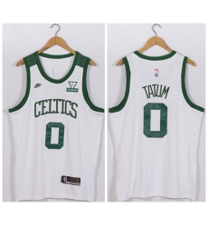 Men Boston Celtics 0 Jayson Tatum White Vistaprint Patch Stitched Jersey Men Boston Celtics 0 Jayson Tatum White Vistaprint Patch Stitched Jersey