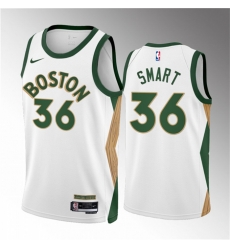 Men Boston Celtics 36 Marcus Smart White 2023 24 City Edition Stitched Basketball Jersey Men Boston Celtics 36 Marcus Smart White 2023 24 City Edition Stitched Basketball Jersey