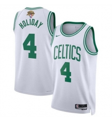 Men Boston Celtics 4 Jrue Holiday White 2024 Finals Association Edition Stitched Basketball Jersey Men Boston Celtics 4 Jrue Holiday White 2024 Finals Association Edition Stitched Basketball Jersey