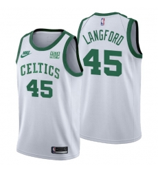 Men Boston Celtics 45 Romeo Langford Men Nike Releases Classic Edition NBA 75th Anniversary Jersey White Men Boston Celtics 45 Romeo Langford Men Nike Releases Classic Edition NBA 75th Anniversary Jersey White