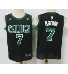 Men Boston Celtics 7 Jaylen Brown Black 2021 Brand Jordan Swingman Stitched NBA Jersey With NEW Sponsor Logo Men Boston Celtics 7 Jaylen Brown Black 2021 Brand Jordan Swingman Stitched NBA Jersey With NEW Sponsor Logo