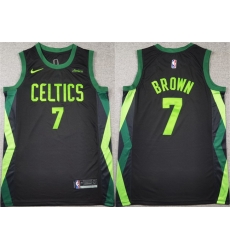 Men Boston Celtics 7 Jaylen Brown Black 2024 City Edition Stitched Basketball Jersey Men Boston Celtics 7 Jaylen Brown Black 2024 City Edition Stitched Basketball Jersey