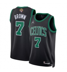 Men Boston Celtics 7 Jaylen Brown Black 2024 Finals Statement Edition Stitched Basketball Jersey Men Boston Celtics 7 Jaylen Brown Black 2024 Finals Statement Edition Stitched Basketball Jersey