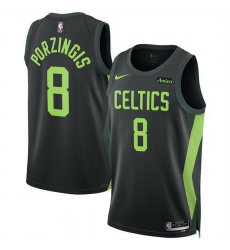 Men Boston Celtics 8 Kristaps Porzi u0146 u0123is Black 2024 25 City Edition Stitched Basketball Jersey Men Boston Celtics 8 Kristaps Porzi u0146 u0123is Black 2024 25 City Edition Stitched Basketball Jersey