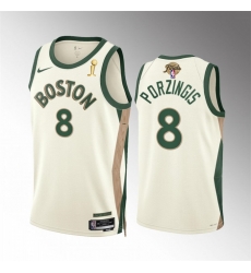 Men Boston Celtics 8 Kristaps Porzingis 2024 Finals Champions City Edition Stitched Basketball Jersey Men Boston Celtics 8 Kristaps Porzingis 2024 Finals Champions City Edition Stitched Basketball Jersey