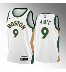 Men Boston Celtics 9 Derrick White White 2023 24 City Edition Stitched Basketball Jersey Men Boston Celtics 9 Derrick White White 2023 24 City Edition Stitched Basketball Jersey