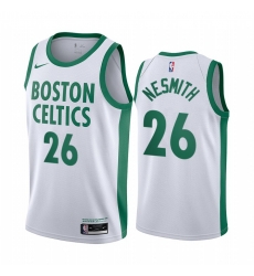 Men Nike Boston Celtics 26 Aaron Nesmith White NBA Swingman 2020 21 City Edition Jersey Men Nike Boston Celtics 26 Aaron Nesmith White NBA Swingman 2020 21 City Edition Jersey