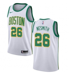 Men Nike Boston Celtics 26 Aaron Nesmith White NBA Swingman City Edition 2018 19 Jersey Men Nike Boston Celtics 26 Aaron Nesmith White NBA Swingman City Edition 2018 19 Jersey