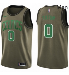 Mens Nike Boston Celtics 0 Jayson Tatum Swingman Green Salute to Service NBA Jersey Mens Nike Boston Celtics 0 Jayson Tatum Swingman Green Salute to Service NBA Jersey