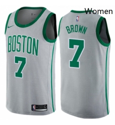 Womens Nike Boston Celtics 7 Jaylen Brown Swingman Gray NBA Jersey City Edition Womens Nike Boston Celtics 7 Jaylen Brown Swingman Gray NBA Jersey City Edition
