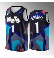 Men Brooklyn Nets 1 Mikal Bridges Black 2023 24 City Edition Stitched Basketball Jersey Men Brooklyn Nets 1 Mikal Bridges Black 2023 24 City Edition Stitched Basketball Jersey