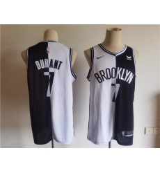 Men Brooklyn Nets 7 Kevin Durant Black White Split Stitched Basketball Jersey Men Brooklyn Nets 7 Kevin Durant Black White Split Stitched Basketball Jersey