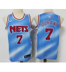 Men Brooklyn Nets 7 Kevin Durant Blue 2020 21 Hardwood Classics Stitched NBA Jersey Men Brooklyn Nets 7 Kevin Durant Blue 2020 21 Hardwood Classics Stitched NBA Jersey