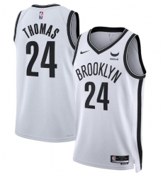 Men Brooklyn Nets Cam Thomas Nike White Swingman Badge Player Jersey Association Edition Men Brooklyn Nets Cam Thomas Nike White Swingman Badge Player Jersey Association Edition
