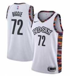 Men Nike 2019-20 Nets Biggie #72 City Jersey White Men Nike 2019-20 Nets Biggie #72 City Jersey White