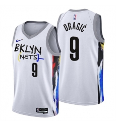 Men's Brooklyn Nets #9 Goran Dragic 2022-23 White City Edition Stitched Basketball Jersey Men's Brooklyn Nets #9 Goran Dragic 2022-23 White City Edition Stitched Basketball Jersey