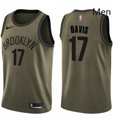 Mens Nike Brooklyn Nets 17 Ed Davis Swingman Green Salute to Service NBA Jersey Mens Nike Brooklyn Nets 17 Ed Davis Swingman Green Salute to Service NBA Jersey
