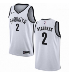 Mens Nike Brooklyn Nets 2 Nik Stauskas Authentic White NBA Jersey Association Edition Mens Nike Brooklyn Nets 2 Nik Stauskas Authentic White NBA Jersey Association Edition