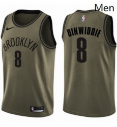 Mens Nike Brooklyn Nets 8 Spencer Dinwiddie Swingman Green Salute to Service NBA Jersey Mens Nike Brooklyn Nets 8 Spencer Dinwiddie Swingman Green Salute to Service NBA Jersey