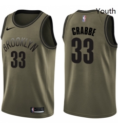 Youth Nike Brooklyn Nets 33 Allen Crabbe Swingman Green Salute to Service NBA Jersey Youth Nike Brooklyn Nets 33 Allen Crabbe Swingman Green Salute to Service NBA Jersey