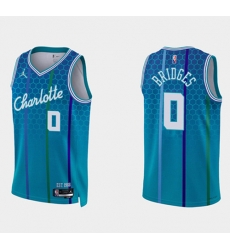 Men Charlotte Hornets 0 Miles Bridges 2021 22 Blue 75th Anniversary City Edition Stitched Basketball Jersey Men Charlotte Hornets 0 Miles Bridges 2021 22 Blue 75th Anniversary City Edition Stitched Basketball Jersey