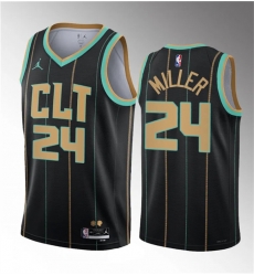 Men Charlotte Hornets 24 Brandon Miller Black 2022 23 Draft City Edition Stitched Basketball Jersey Men Charlotte Hornets 24 Brandon Miller Black 2022 23 Draft City Edition Stitched Basketball Jersey