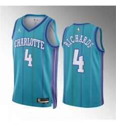 Men Charlotte Hornets 4 Nick Richards Teal 2023 24 Classic Edition Stitched Basketball Jersey Men Charlotte Hornets 4 Nick Richards Teal 2023 24 Classic Edition Stitched Basketball Jersey