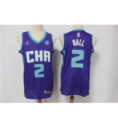 Men Nike Charlotte Hornets 2 LaMelo Ball Purple NBA Jordan Swingman 2021 Jordan Brand Jersey Men Nike Charlotte Hornets 2 LaMelo Ball Purple NBA Jordan Swingman 2021 Jordan Brand Jersey