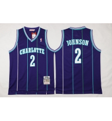 NBA Charlotte Hornets 2 Larry Johnson Throwback Soul Swingman Purple Jersey NBA Charlotte Hornets 2 Larry Johnson Throwback Soul Swingman Purple Jersey