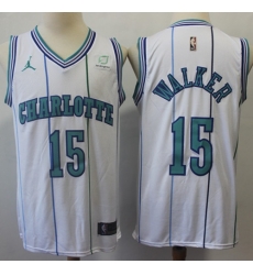 Nike Hornets #15 Kemba Walker White NBA Jordan Swingman Jersey Nike Hornets #15 Kemba Walker White NBA Jordan Swingman Jersey