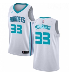 Womens Nike Jordan Charlotte Hornets 33 Alonzo Mourning Authentic White NBA Jersey Association Edition Womens Nike Jordan Charlotte Hornets 33 Alonzo Mourning Authentic White NBA Jersey Association Edition