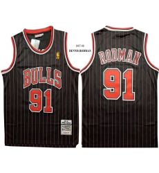 Chicago Bulls 91 Dennis Rodman Black 1997 98 Hardwood Classics Jersey Chicago Bulls 91 Dennis Rodman Black 1997 98 Hardwood Classics Jersey