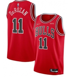 Men Chicago Bulls 11 DeMar DeRozan 75th Anniversary Red Swingman Stitched Basketball Jersey Men Chicago Bulls 11 DeMar DeRozan 75th Anniversary Red Swingman Stitched Basketball Jersey
