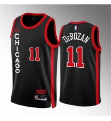 Men Chicago Bulls 11 Demar Derozan Black 2023 24 City Edition Stitched Basketball Jersey Men Chicago Bulls 11 Demar Derozan Black 2023 24 City Edition Stitched Basketball Jersey